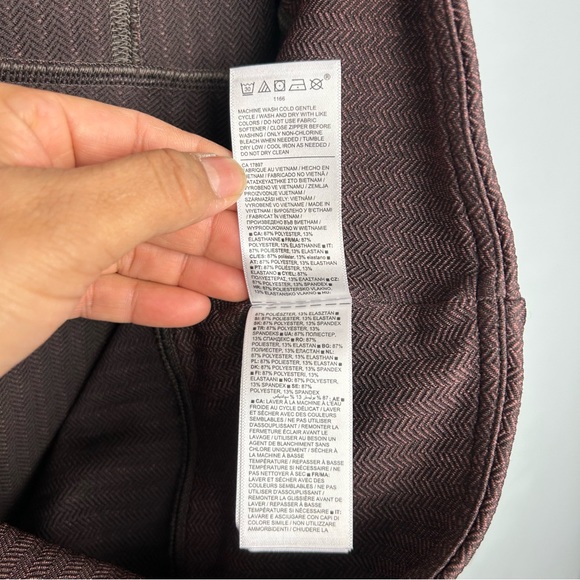 ATHLETA 3X Delancey herringbone tight leggings plus size zip back pockets brown - Picture 14 of 15